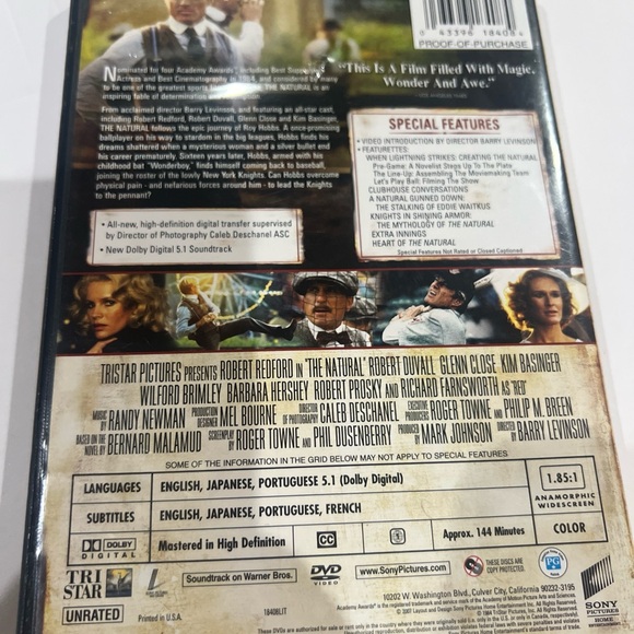 The Natural (DVD, 2007, 2-Disc Set, Directors Cut) Robert Redford - Picture 5 of 5